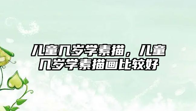 兒童幾歲學(xué)素描，兒童幾歲學(xué)素描畫(huà)比較好